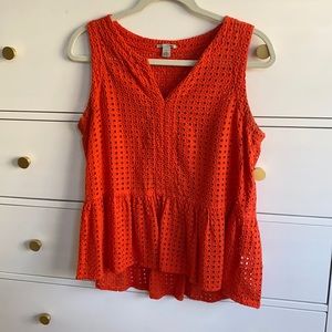 Halogen red peplum top
